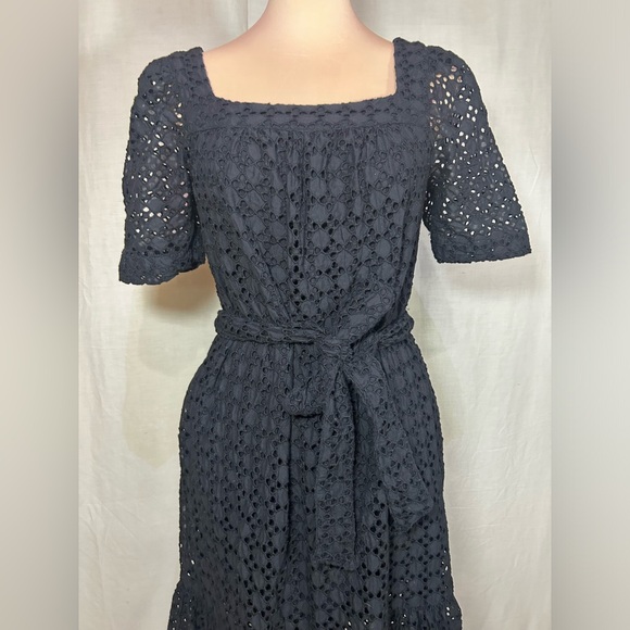 Anthropologie Maeve Josette Eyelet Black Midi Dress - Picture 15 of 16